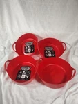 Lot 4 Red - Mini 5L Gorilla Tubtrugs Flexible Shallow Rubber Feed Bucket. Fixed Price $34.99.