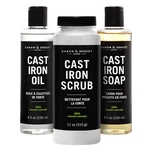 Iron Care Set Seasoning Oil Cleaning Soap Restoring Scrub Plant Based Cast Caron. Fixed Price $59.99.