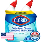 Clorox Toilet Bowl Cleaner Clinging Bleach Gel Ocean Mist 24 Fl Oz Pack Of. Fixed Price $8.13.