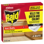 Raid Killer Baits, For Household Use, Kills The Colony, Ants 3 Mon. Fixed Price $6.00.