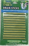 Green Gobbler Drain Sticks Cleans & Deodorizes Lemon Scent Bio-flow 12-PK. Fixed Price $12.30.