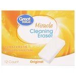 Great Value Original Miracle Cleaning Eraser, 12 Count. Fixed Price $10.47.