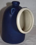 Vintage Salt Pig Scouring Pad Holder Junk Royal Blue And Cream 5 Tall. Fixed Price $18.00.