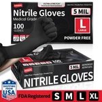 Disposable Nitrile Exam Gloves, 5 Mil Black, Powder-free Heavy Duty Clean. Fixed Price $11.98.