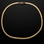 Vintage Gold Tone Herringbone Flat Snake Chain Necklace 17G Bold Liquid. Fixed Price $20.17.