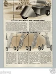 1957 Paper Ad Lou Farris Gasoline Engine Golf Cart 50 Mpg 3 Wheels. Fixed Price $15.00.
