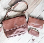 Tan Sac 3 Piece Brown Faux Leather Handbag Set Crossbody Wallet Coin Purse. Fixed Price $44.99.