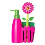 Vigar Flower Power Kitchen Soap Dispenser Set, Dish With Spong.... Fixed Price $26.26.