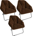 Zenithen Hexagon Folding Portable Dish Chair For Dorm Room, Brown (pack Of 3). Fixed Price $140.65.