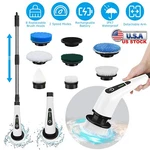 Cordless Electric Spin Scrubber 8 Heads Telescopic Handle, 2 Speeds Waterproof. Fixed Price $32.90.