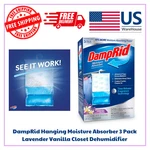 Damprid Hanging Moisture Absorber 3 Pack Lavender Vanilla Closet Dehumidifier. Fixed Price $14.78.