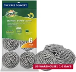 Scrubit 6 Pack Stainless Steel Scourers - Wool Scrubber Pad Used For Dishe. Fixed Price $14.05.