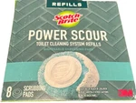 3M Scotch-brite Power Scour Toilet Cleaning System Refills, 8 Scrubbing Pads New. Fixed Price $7.99.