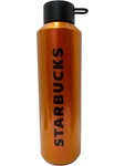 Starbucks Orange & Black Shine Wordmark Logo Strap Water Bottle Tumbler 24 Oz. Fixed Price $9.99.