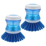 Brush With Soap Dispenser For Dishes Pot Pan Kitchen Sink Scrubbing, Blu.... Fixed Price $15.01.