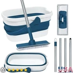 Folding Mop Bucket W/ Microfiber Scrub Brush Versatile Home Cleaning New. Fixed Price $37.52.