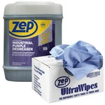 Zep Industrial Purple Cleaner And Degreaser Concentrate + Blue Ultra Wipes Shop. Fixed Price $129.30.