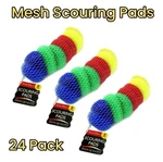 24 Pack Assorted Colors Round Nylon Dish Cleaning Scouring Pads, Mesh. Fixed Price $15.35.