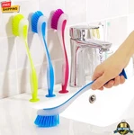 1 Pc Vertical Suction Cup Pot Cleaning Brush Long Handle Kitchen Scrubber. Fixed Price $11.49.