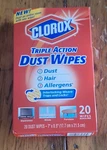 Clorox Triple Action Dust Wipes Open Box 10 Count Discontinued 2014. Fixed Price $9.00.