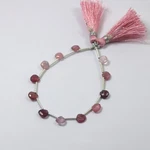 10 Ct 5.5-6 Mm Natural Pink Color Tourmaline Faceted Heart Shape Inch Beads. Fixed Price $27.89.