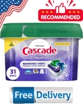 Cascade Platinum Plus Dishwasher Detergent Capsules, Lemon Scent, 31. Fixed Price $33.59.