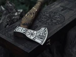 Viking Battle Axe Forged High Carbon Steel Wooden Handle W/ Leather She. Fixed Price $89.00.