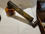 Vintage 1950S Stanco Pump Operated Bug Sprayer Amber Glass Wood Handle Usa. Fixed Price $24.95.