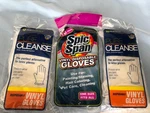 Lot Of Pkgs Spic Span Disposable Vinyl Gloves Total 30 #G7. Fixed Price $10.94.