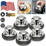 5 Steel Dish Scrubber Stainless Kitchen Brush W/ Handle Cleaning Tools. Fixed Price $12.70.
