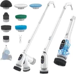 Yemigtech Electric Rotary Floor Scrubber, Bathroom Cleaning Brush - White. Fixed Price $111.26.