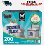 Member's Mark Power Flex 13-GALLON Tall Kitchen Trash Bags, Fresh Scent, 200 Ct.. Fixed Price $25.89.