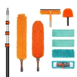 Pulikit 20FT High Ceiling Duster With 4-12FT Heavy-duty Black And Orange. Fixed Price $94.52.