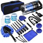 Kit Detallado Automotriz Profesional 17 Piezas Con Aspiradora Mano Para Autos. Fixed Price $53.78.