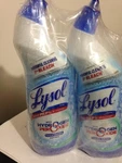 2 Lysol Toilet Bowl Cleaner Gel, For Cleaning And Disinfecting, Bleach Free, Oce. Fixed Price $12.00.