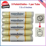 Sunshine 5 Polishing Cloths Jewelry Cleaner Tube Silver Brass Gold Copper. Fixed Price $26.38.