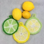 Set 3 Handmade Dish Scrubber Crochet Citrus Fruit Slice Design Wash Scrubbies. Fixed Price $20.90.