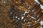 Hand Crafted Bone Beads - Unique Tea Dyed/buffed Shiny Brown Color. Fixed Price $14.25.