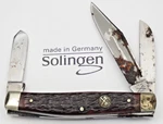Vintage Battle Axe Solingen By Olbertz Stock Knife Bone Handles - Needs Cleaning. Fixed Price $60.00.