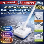 Long Handle Bathroom Cleaning Brush Floor Tile Scrubber Sponge For Household. Fixed Price $6.25.