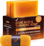 Kojic Acid Soap+african Net SPONGE(2 PACKX142G Turmeric Bars)dark Spot (citrus). Fixed Price $25.00.