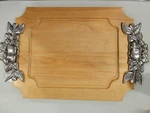 The Cellar By Macys Wood Cutting/serving Board Metal Fruit Design Handles. Fixed Price $18.60.