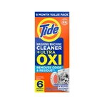 Tide Washing Machine Cleaner With Ultra Oxi Powder, Removes Odor & Residue, 6CT. Fixed Price $17.99.