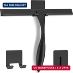 All-purpose Stainless Steel Shower Squeegee For Doors With 2 Adhesive Hoo. Fixed Price $19.49.