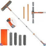 64'' Squeegee Window Cleaner 2-IN-1 Tool Kit With Telescopic Pole & Bendable. Fixed Price $53.30.
