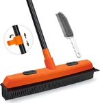 Rubber Broom Carpet Rake For Hair Remover, Fur Removal With Squeegee, Portab. Fixed Price $23.99.