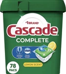 Cascade Complete Dishwasher Detergent Pods Lemon Scent 78 Count. Fixed Price $25.45.