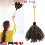 Natural Ostrich Feather Dusters Fur Long Wood Handle Brush Cleaning Tool. Fixed Price $10.00.