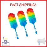 3 Pack Upgrade 19 Rainbow Static Feather Duster With Beandable Washable Hea. Fixed Price $17.35.