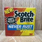 Vintage 1993 Scotch Brite Never Rust Heavy Duty 8 Count Soap Pads Discontinued. Fixed Price $39.99.